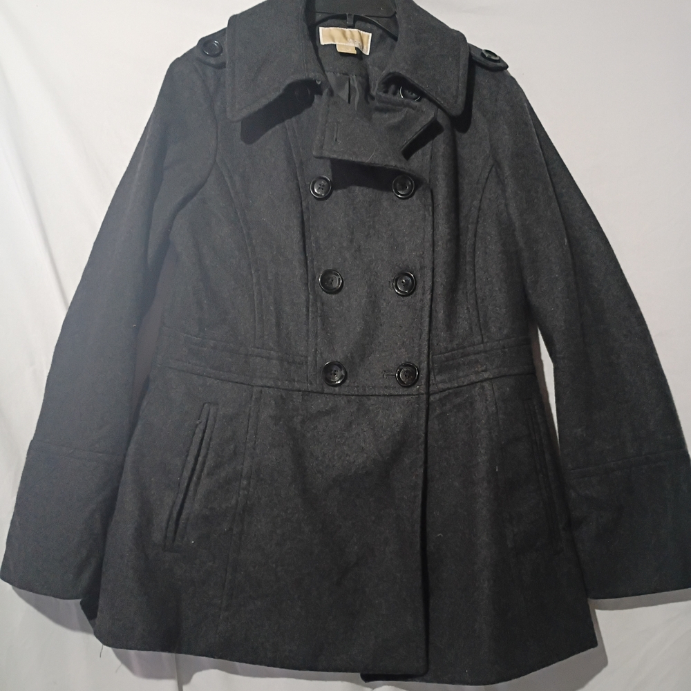 Michael Kors Women's Double-Breasted Charcoal Peacoat